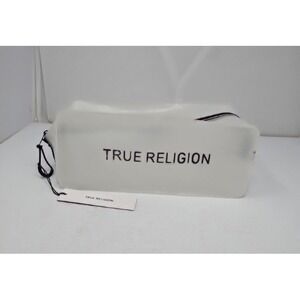 True Religion‎ Toiletry Travel Bag Clear Spell Out Logo Zip NWT
